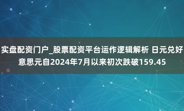 实盘配资门户_股票配资平台运作逻辑解析 日元兑好意思元自2024年7月以来初次跌破159.45