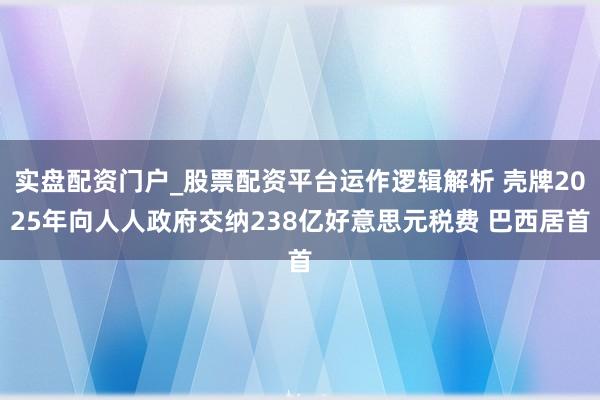 实盘配资门户_股票配资平台运作逻辑解析 壳牌2025年向人人政府交纳238亿好意思元税费 巴西居首