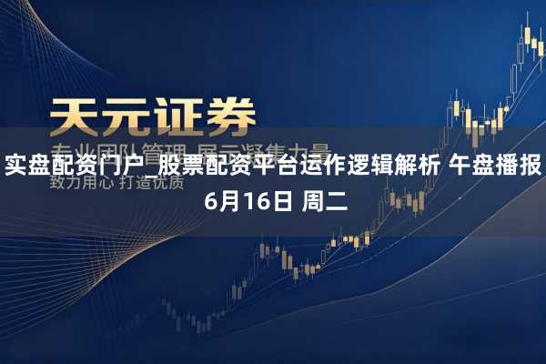 实盘配资门户_股票配资平台运作逻辑解析 午盘播报 6月16日 周二