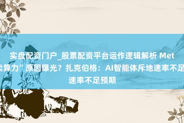 实盘配资门户_股票配资平台运作逻辑解析 Meta“卖算力”原因曝光？扎克伯格：AI智能体斥地速率不足预期